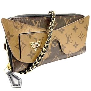 Louis Vuitton Zippy Wallet Shady Monogram Reverse Cruise Strap Brown